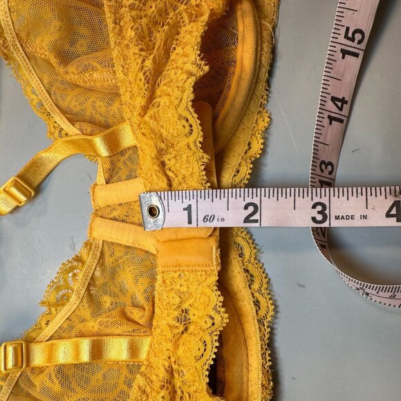 Jourelle Allegra Balconette Underwire Bra Italy Women Lace 34D Adjustable Straps - Picture 9 of 15